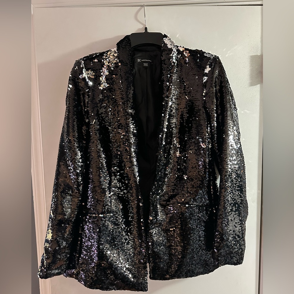 Women’s INC Black to Silver Sequin Blazer